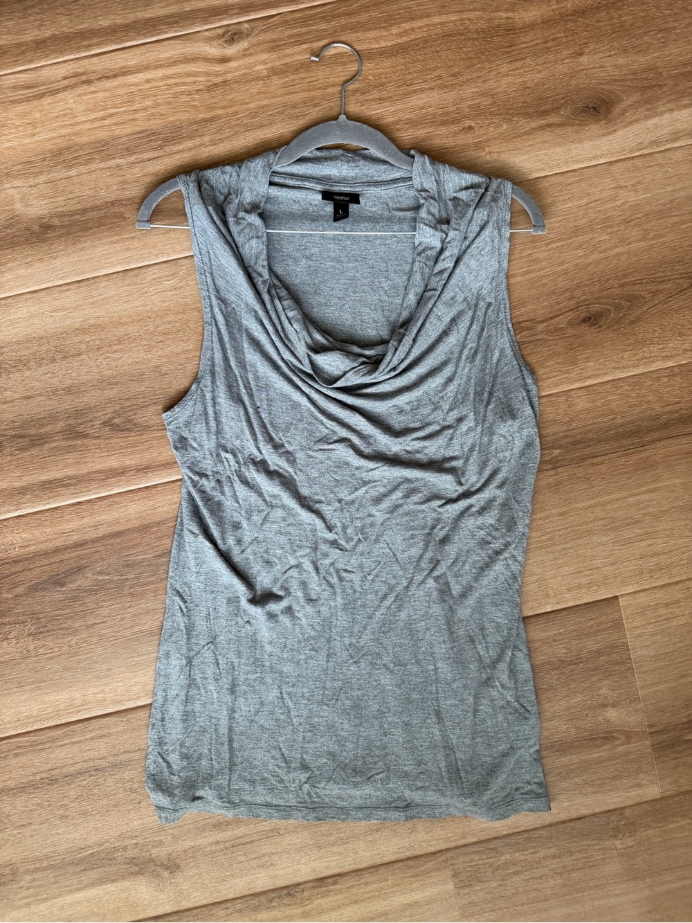 Sleeveless Cowl Neck Tank Top - Gray